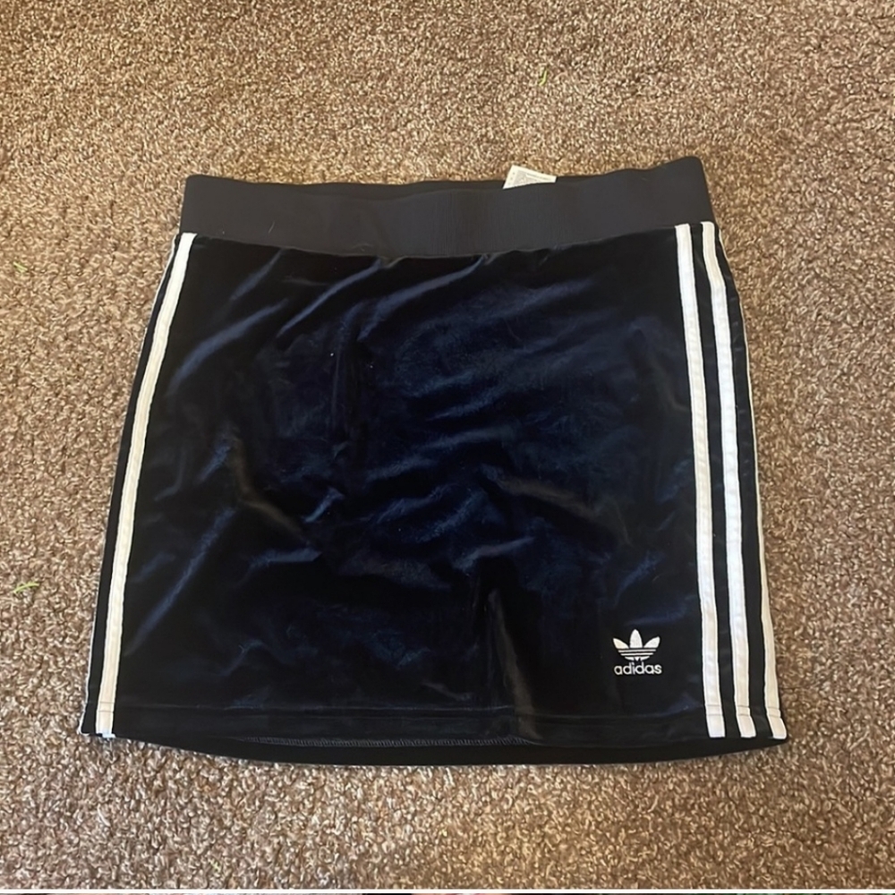 Velvet velour adidas mini skirt